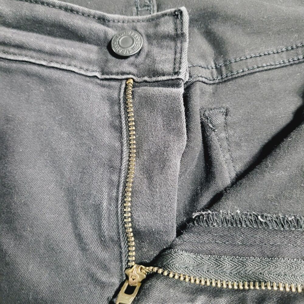 Levi's 711 Skinny Jeans Womens 16W Black Dark Wash Mid Rise Stretch Denim - Picture 9 of 16